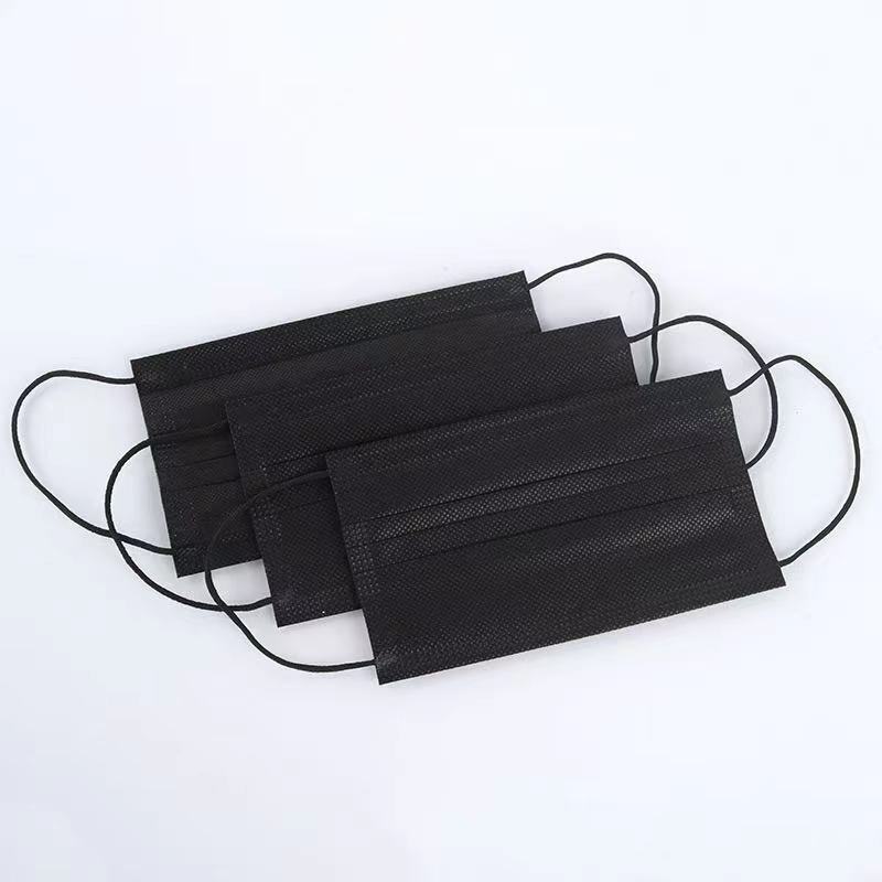 [50 piezas] Máscara facial negra desechable para niños niños 3 capas vendedor de EE. UU.