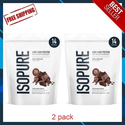 Isopure Low Carb 100% Whey Protein Isolate Powder, Dutch Chocolate, 25g Protein