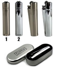 Briquet CLIPPER METAL pierre - toutes pièces changeable + boite métal offerte  