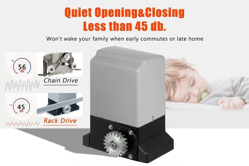 1800kg Automatic Sliding Gate Opener Motor Remotes Control Gate Opener 3968lbs - Image 2 of 4