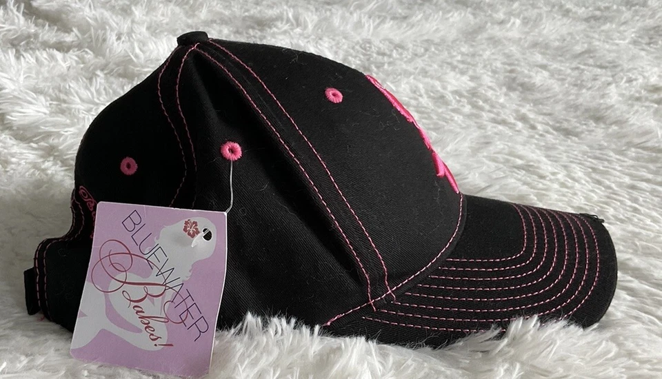 Gorra de bola sirena azul Water Babes negra/rosa caliente ligeramente envejecida OS NUEVA Foto 2 de 4