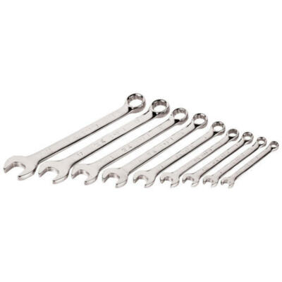 METRIC Combination Wrench 9-piece Set with Carrier Chrome Finish
