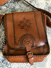 Patricia Nash Italian Leather Brown Floral Em...