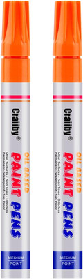 2-Pack Orange Oil-Based Paint Markers, Waterproof Quick-Dry Permanent Pens