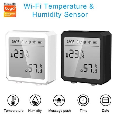 Tuya Wifi+Bluetooth Smart Temperature Humidity Sensor  /  Work With Google Alexa