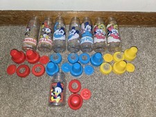 8 Vintage Rare Evenflo Baby Bottles Disney Mickey Minnie Donald 4oz 8oz 1980s