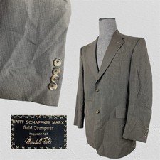 Hart Schaffner Marx Gold Trumpeter Blazer Jacket Mens 40R Brown Solid USA Made