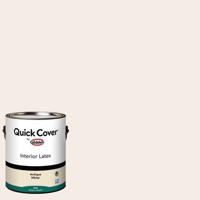 Quick Cover Interior Latex Paint Flat, Antique White, 1 Gallon