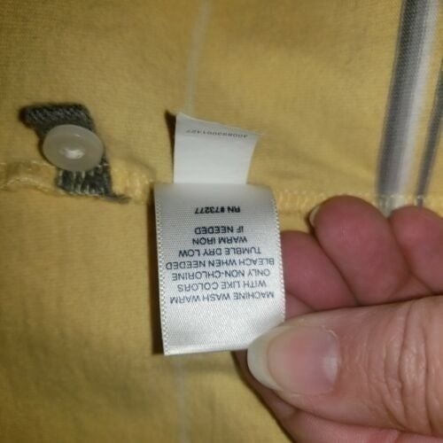 Men's sz L Yellow & Grey Stripe Short Sleeved Polo Shirt by Sonoma - Picture 4 of 4