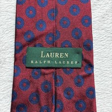 Lauren Ralph Lauren Silk Tie Red Blue Geometric Pattern Necktie