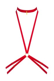 Open red velvet harness velvet, one size, XS-L, Maison Close Les Fetiches