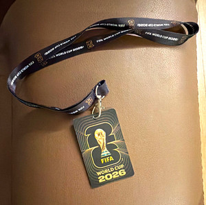 FIFA World Cup 2026 Black Gold Lanyard w/ Clip & Badge/Pass Holder