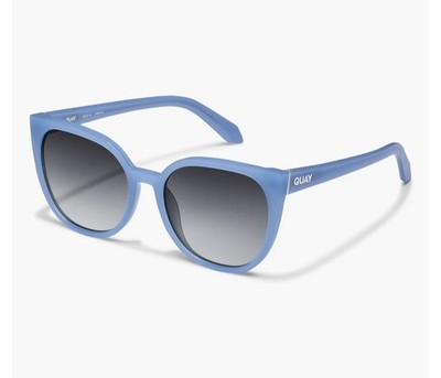 Quay Staycation Women's Rounded Cat-Eye Sunglasses~ Hydrangea/Gray Gradient Lens