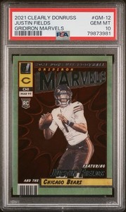 2021 Clearly Donruss Justin Fields Gridiron Marvels ROOKIE RC CASE HIT PSA 10