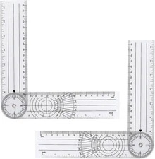 2Pcs Clear Plastic Goniometer Quick Angle Protractor Finder Style 1 