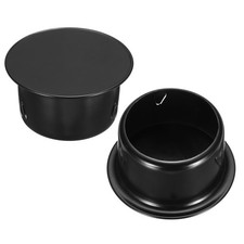 2Pcs 2.6" (65mm) OD Stainless Steel Tee Cap Round Metal Dryer Vent Cover, Black