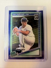 2025 Donruss - Optic Rated Prospects Trey Yesavage #163 Blue Velocity Prizm (RC)