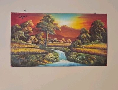 Bild, Gemälde, Landschaftsmalerei, Bali, Leinwand