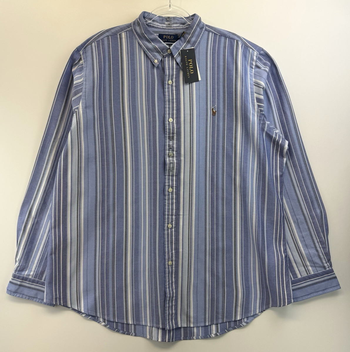 Polo Ralph Lauren Oxford Shirt Classic Blue White Striped Mens XXL