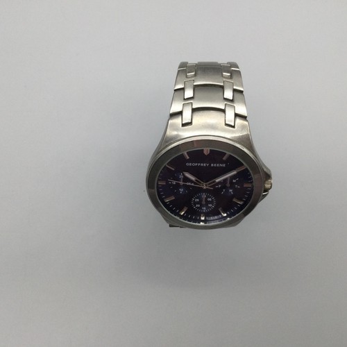 Orologio Geoffrey Beene Uomo 41mm Quadrante Blu Acciaio Inox GB8090SL Batteria Nuova - Foto 3 di 13
