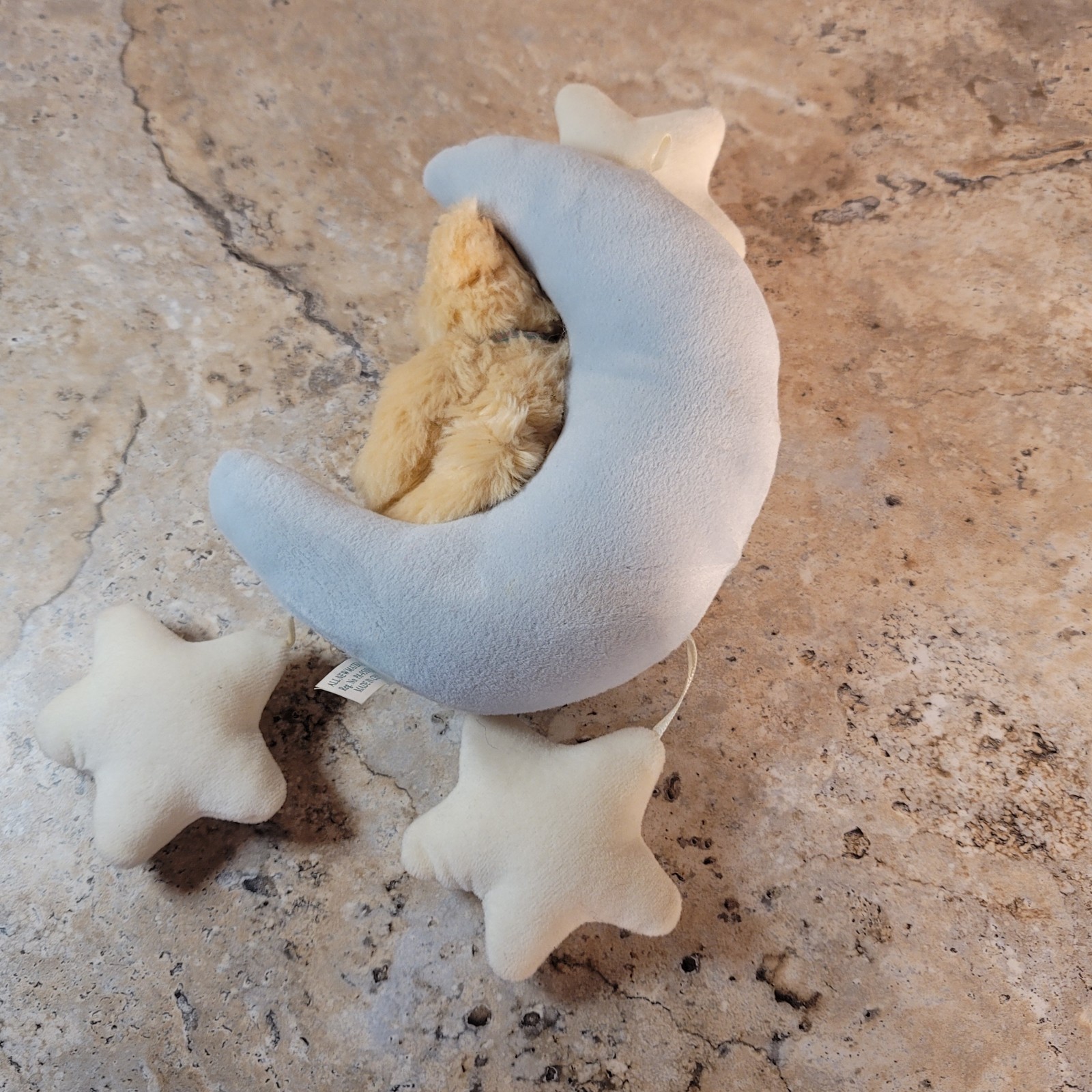 LAMBS & IVY BABY TEDDY BEAR MOON STARS PLUSH NURSERY HANGING DECORATION 