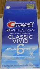 Crest 3D Whitestrips Classic Vivid 6 Levels Whiter 20 Strips Sealed EXP  02/2026