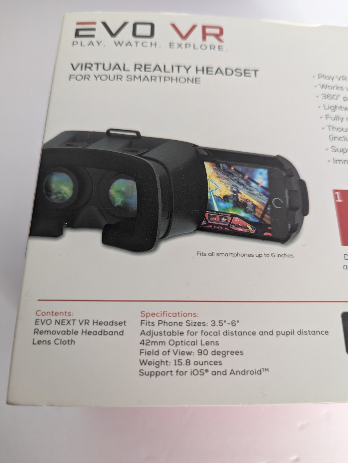 NEW EVO VR Headset Virtual Reality Headset  Open Box