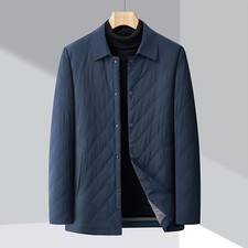 Giacca uomo cotone leggero imbottito bavero business slim spesso cappotto casual outwear