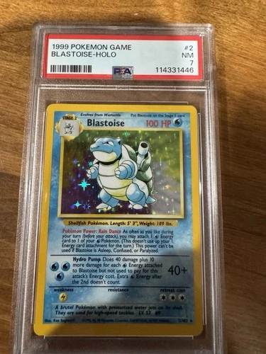Pokémon TCG Blastoise Base Set Holo Rare 2/102 PSA 7 1999 English