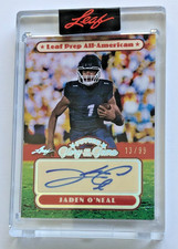 2025 Leaf Glory Of The Game Football Future Jaden O`Neal Auto, 13/99
