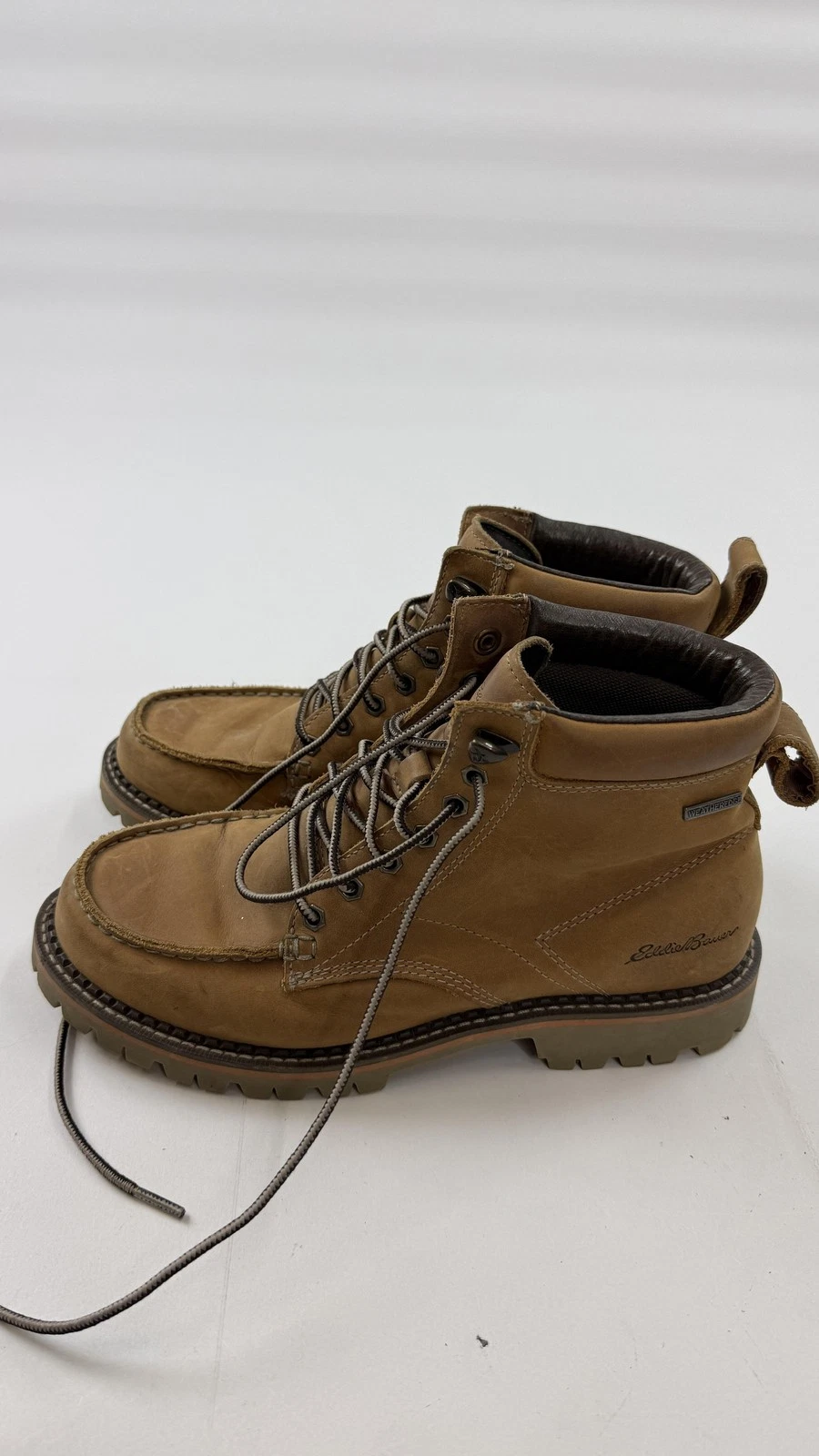 Eddie Bauer Boots Mens Size 8 Brown WeatherEdge Nubuck Combat Hiking Workwear