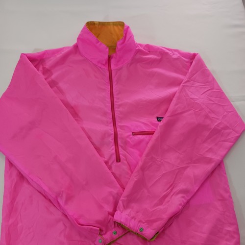 Pullover cortavientos reversible Patagonia de colección para hombre grande amarillo rosa 1/2 cremallera a presión - Imagen 17 de 24