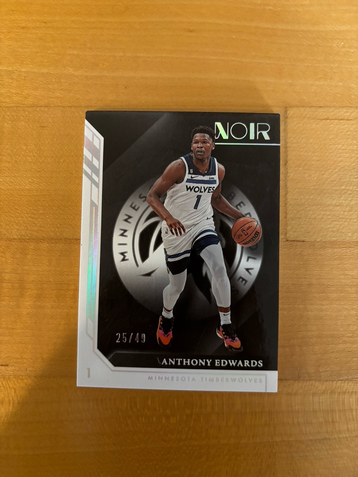 2022-23 Panini Noir Association Edition Holo Silver #62 Anthony Edwards /49