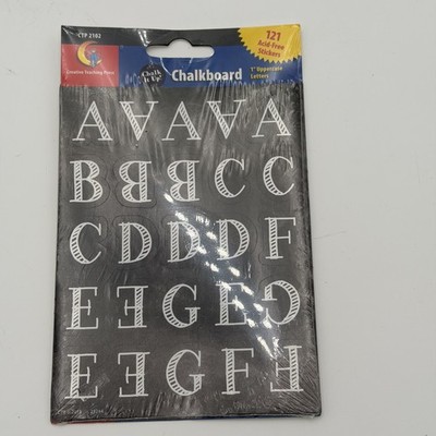 Creative Teaching Press Chalkboard Stickers 121ct 1'' Uppercase Letters Numbers
