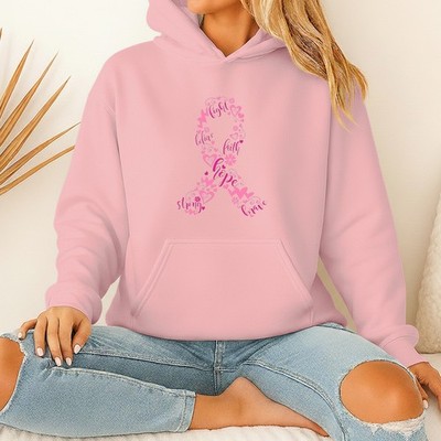 Fight Believe Faith Hope Strong Damen Hoodie Krebs Krieger Geschenk für Sie