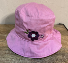 Vintage Gymboree 0-6 months Hat reversible Pink w Flowers and Plaid from 2000