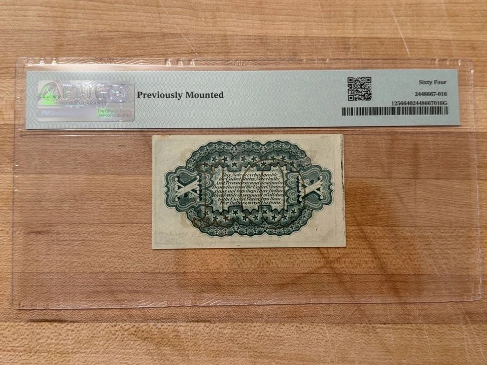 1864 10¢ Fractional Currency – Fr.1256 Colby/Spinner – PMG 64 EPQ Choice UNC - Image 2 of 2