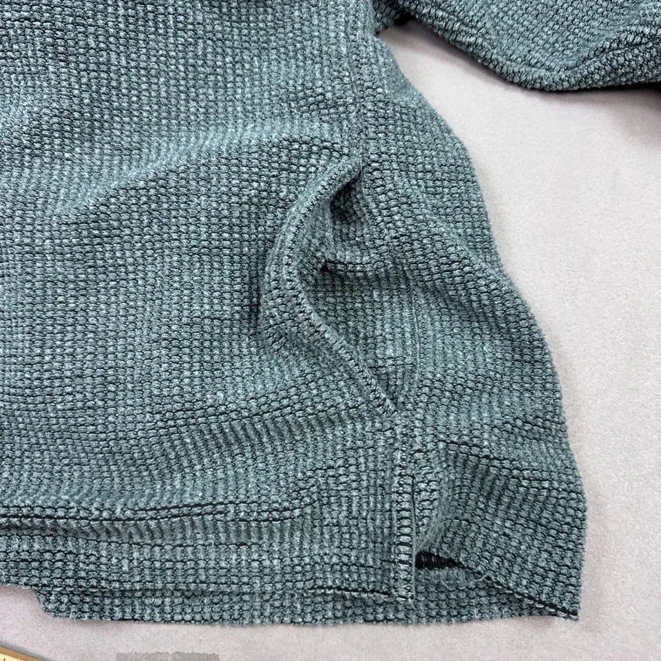 Vintage Big Dogs Sweater Mens Extra Large Green Waffle Thermal Shacket Pullover - Image 3 of 4