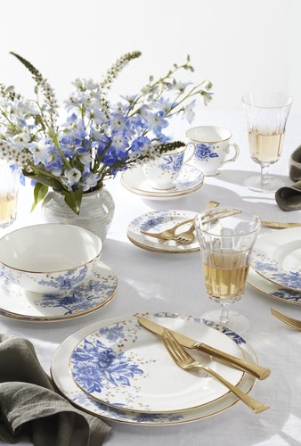 - 852028 Garden Grove 3-Piece Place Setting, 3.80 LB, Blue - Picture 2 of 3