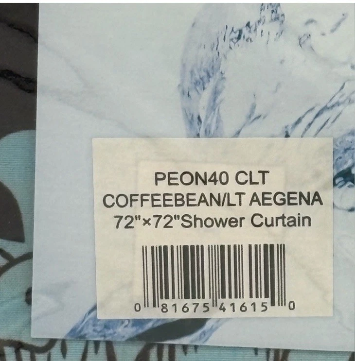 New In Package Water Shed Coffee Bean & Lt Aegena Shower Curtain, 72x72 - Image 4 of 4