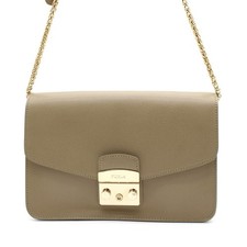 Borsa a tracolla FURLA Metropolis in pelle con catena grigia e ferramenta...