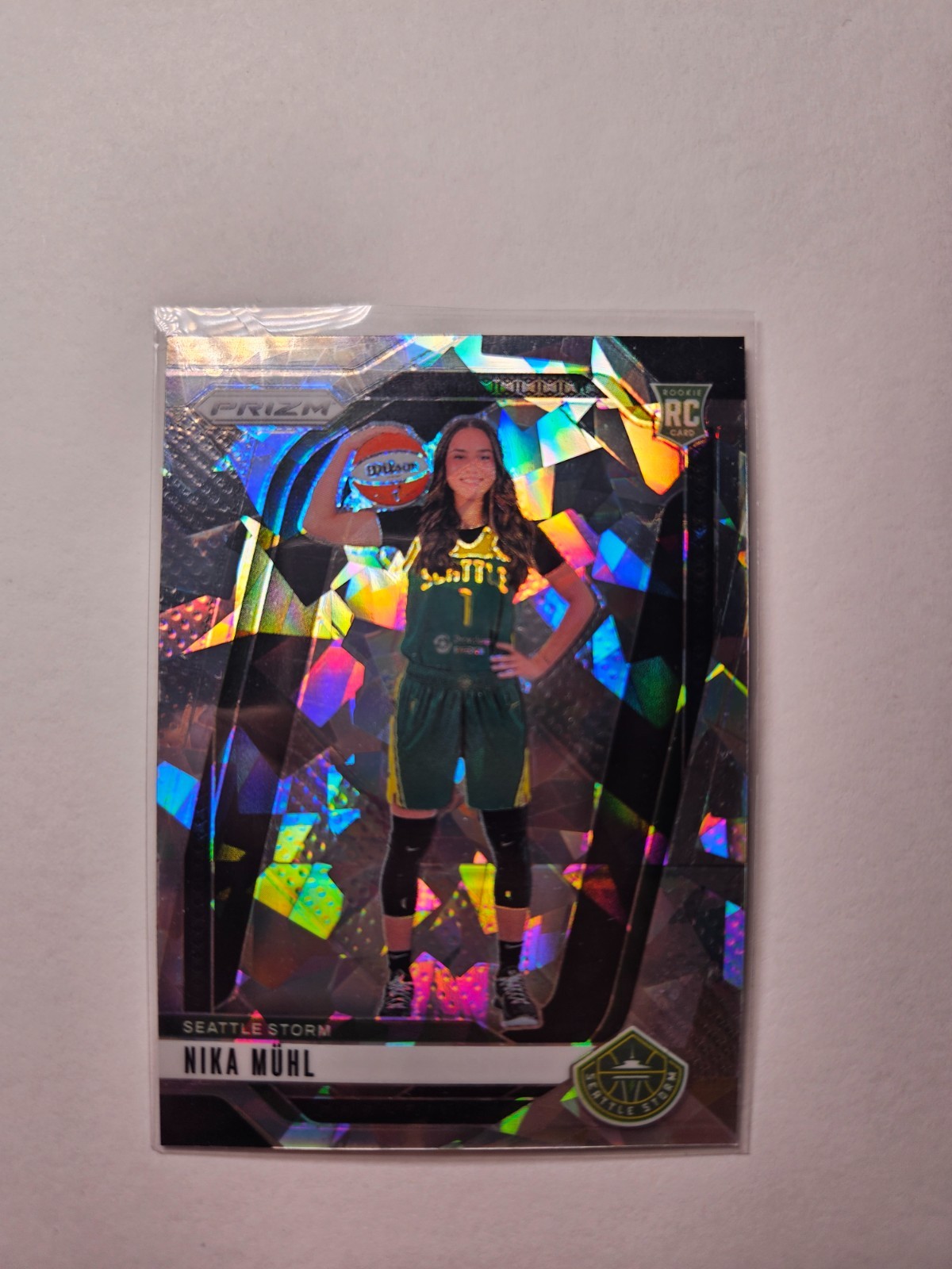 2024 Panini Prizm WNBA Nika Muhl SP Cracked Ice Prizm Rookie #146 Seattle Storm