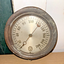Antique Brass Cast Iron Schaffer Budenberg Ney York 200 Psi Steam Gauge Antique Brass Cast Iron Schaffer Budenberg Ney York 200 Psi Steam Gauge