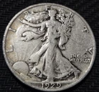 1929 S Walking Liberty Silver Dollar