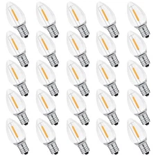 25 Pack C7 Clear Led Replacement Christmas Light Bulb, C7 E12 Base 120V Water...