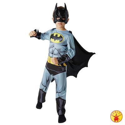 DeLuxe BATMAN Lizenz Kostüm + MASKE Overall Anzug+Cape/Umhang Fledermaus 