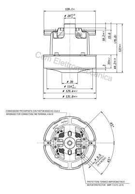 Motore Per Aspirapolvere 1300 Watt 230 V Ametek Per GHIBLI AS 8 - Foto 10