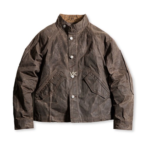 Men's Motorcycle Jacket Canvas Waxed Heavyweight Work Jacket Coat Casual Top