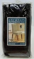 ONE Sure Fit Slipcover Coffee Knit Shorty Armless Dining Room Chair Cover 15288