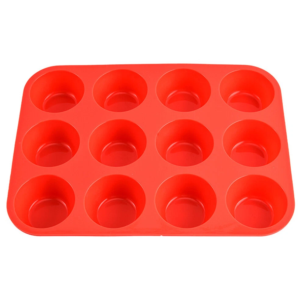 12 Cups Silicone Molds for Making Muffin Bread Non-stick Cupcake Pan Baking Tool